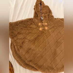 Little Lass Brown Kids Hooded Cape NWOT